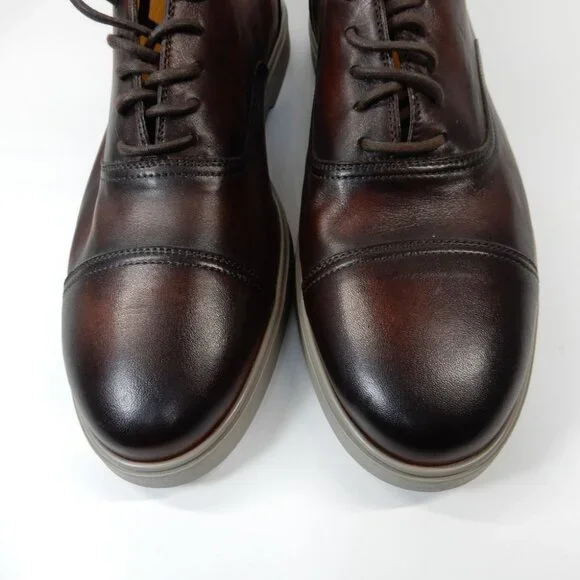 MAGNANNI Cap Toe Oxford Sneaker Dress Shoes Brown Leather Size 41 US 8 #24124